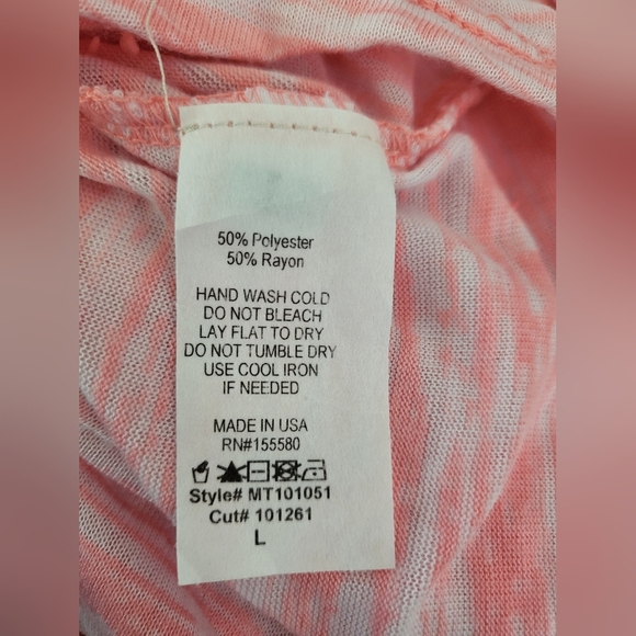 Maronie By Anthropologie Pink And White Striped Light Weight Oversized T Size L - Picture 5 of 6
